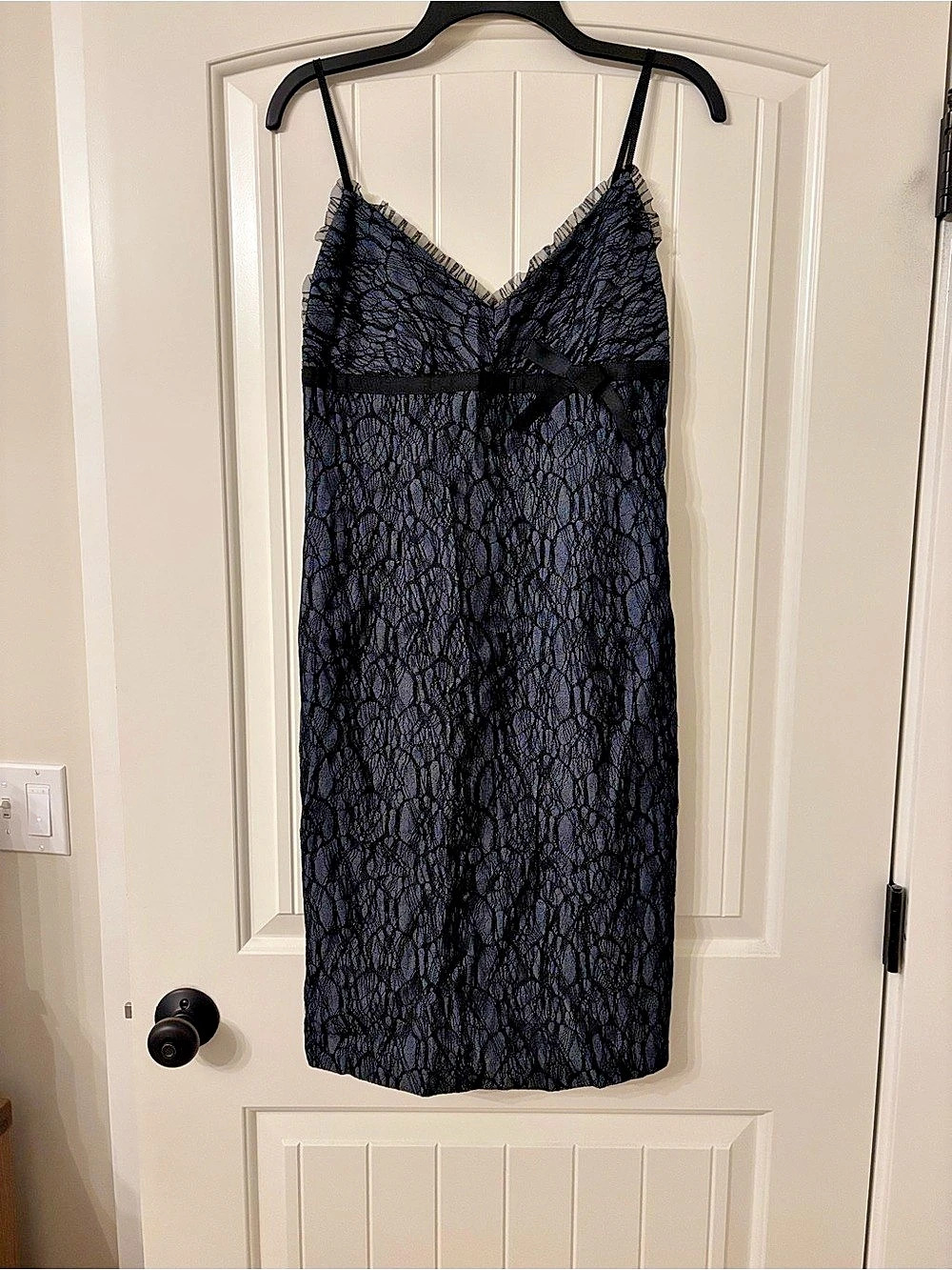 Vintage Helen Wang  Black Lace Mini Dress Size 6 Like New